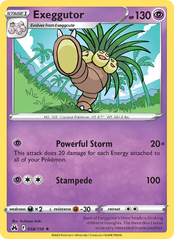 Carta Exeggutor 058/159 de Crown Zenith