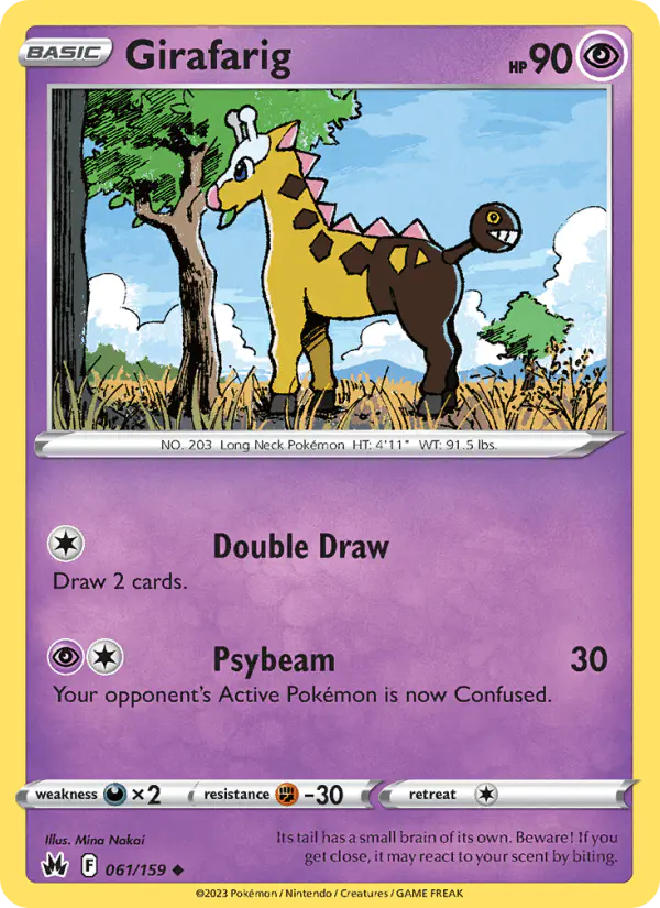 Carta Girafarig 061/159 de Crown Zenith
