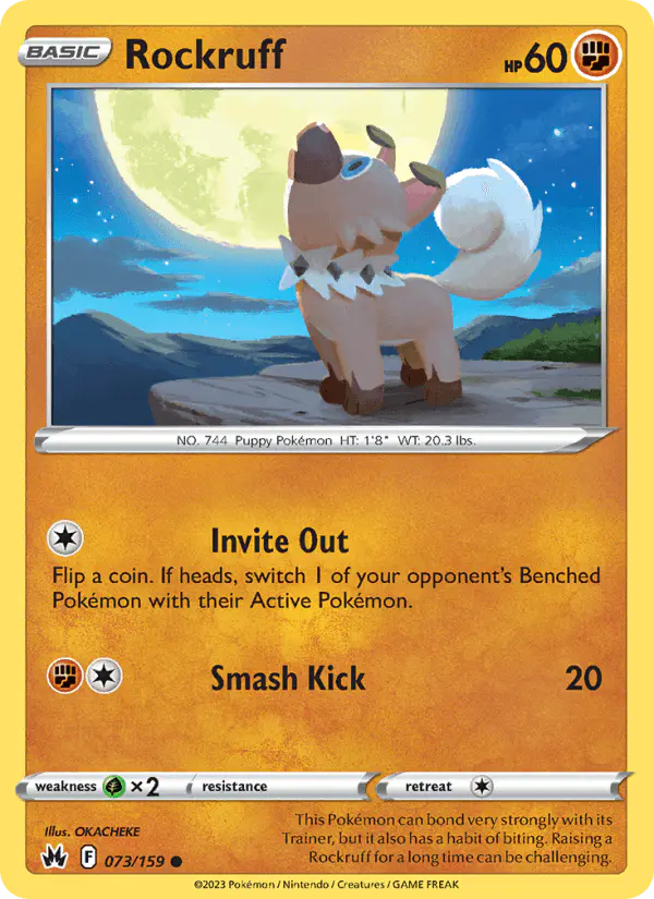 Carta Rockruff 073/159 de Crown Zenith