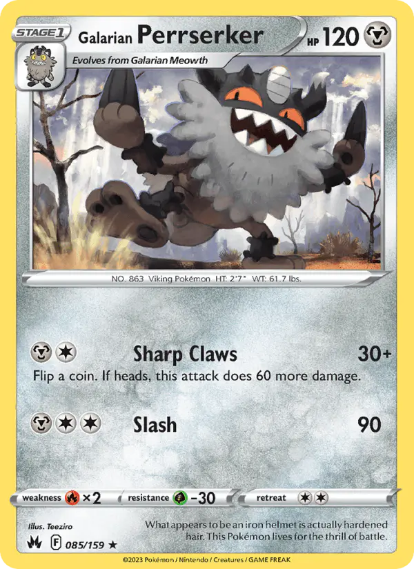 Carta Galarian Perrserker 085/159 de Crown Zenith