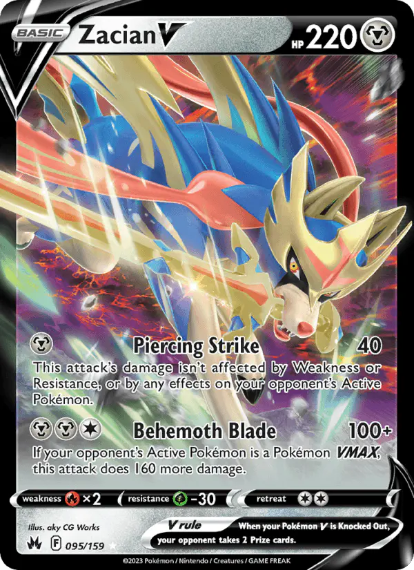 Carta Zacian V 095/159 de Crown Zenith