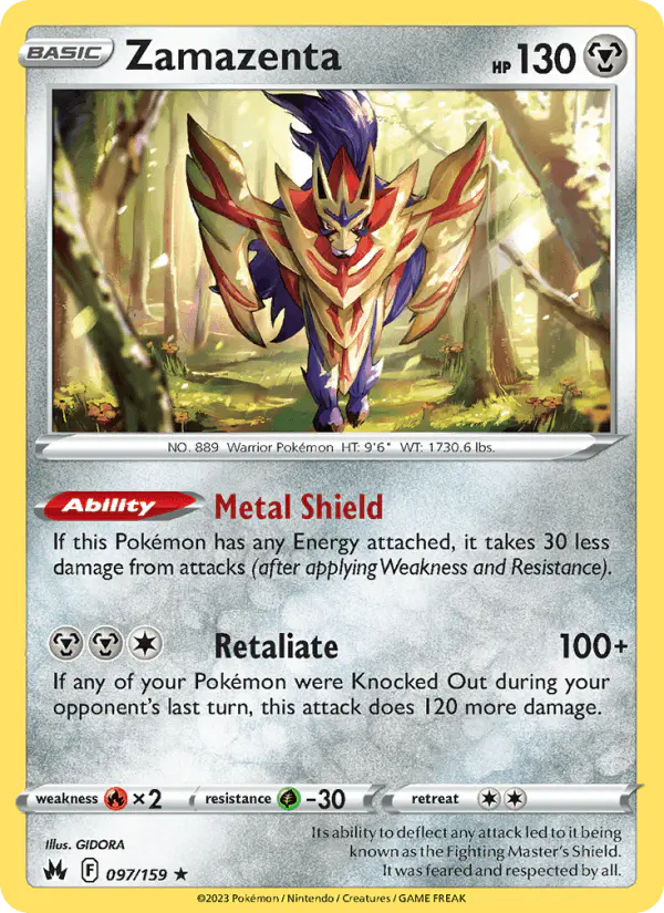 Carta Zamazenta 097/159 de Crown Zenith