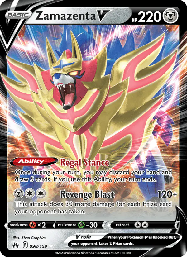 Carta Zamazenta V 098/159 de Crown Zenith