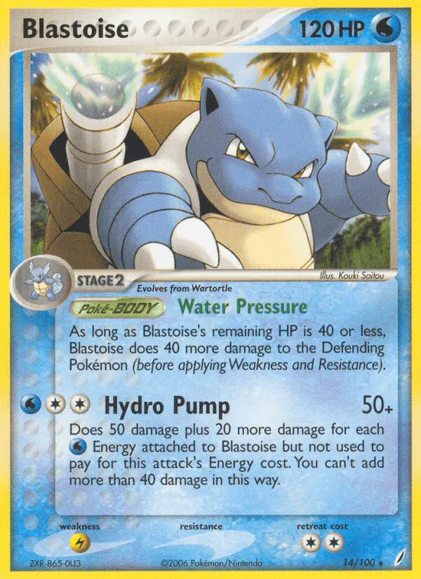 Carta Blastoise 14/100 de Crystal Guardians