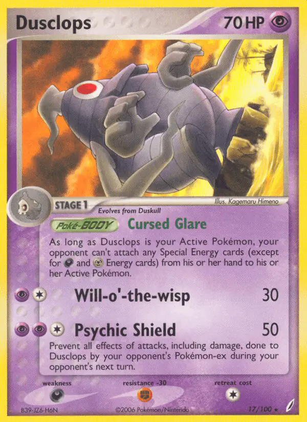 Carta Dusclops 17/100 de Crystal Guardians