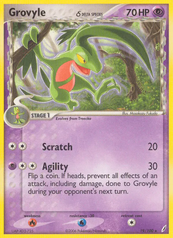 Carta Grovyle δ 19/100 de Crystal Guardians