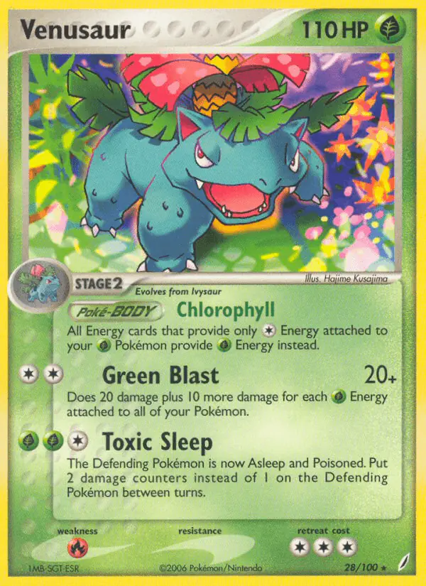 Carta Venusaur 28/100 de Crystal Guardians