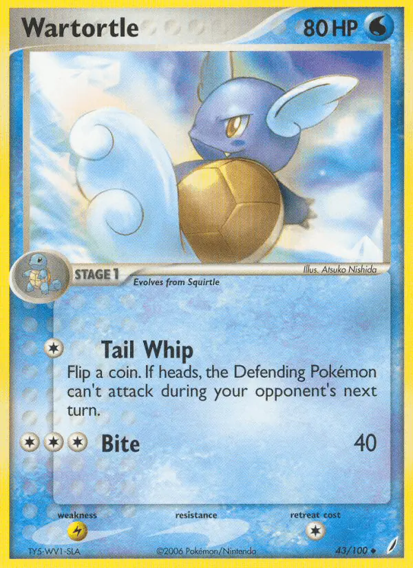 Carta Wartortle 43/100 de Crystal Guardians