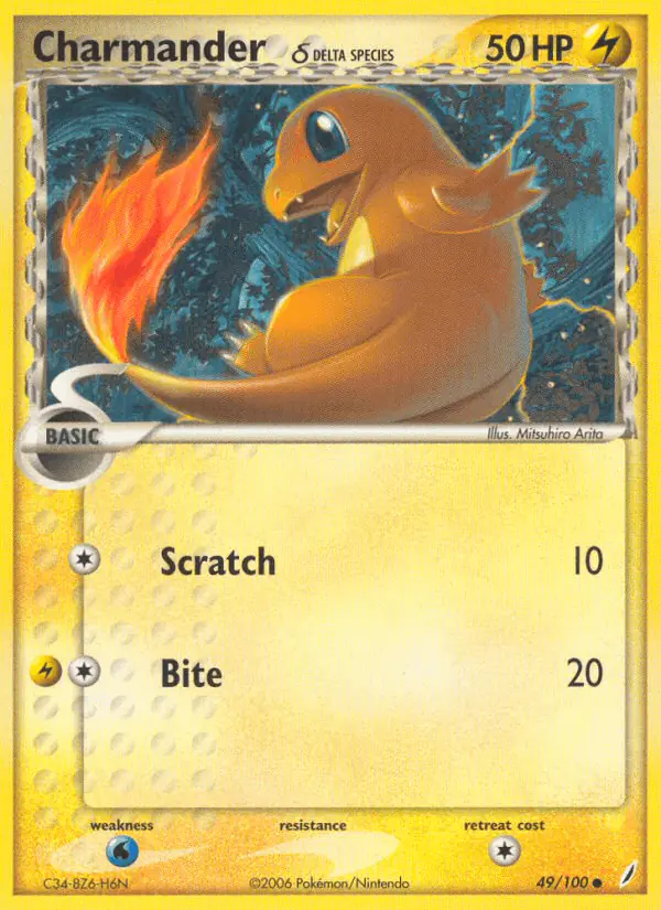 Carta Charmander δ 49/100 de Crystal Guardians
