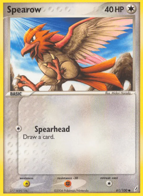 Carta Spearow 61/100 de Crystal Guardians