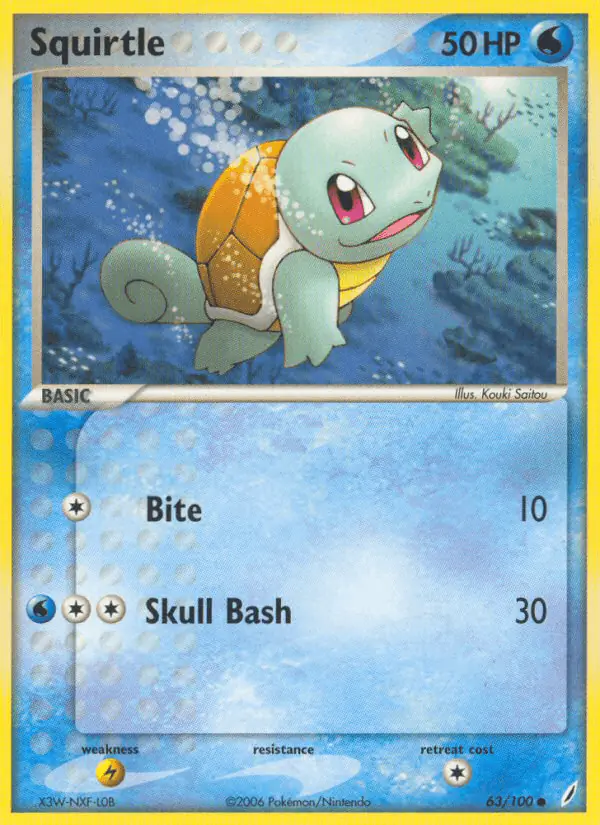 Carta Squirtle 63/100 de Crystal Guardians