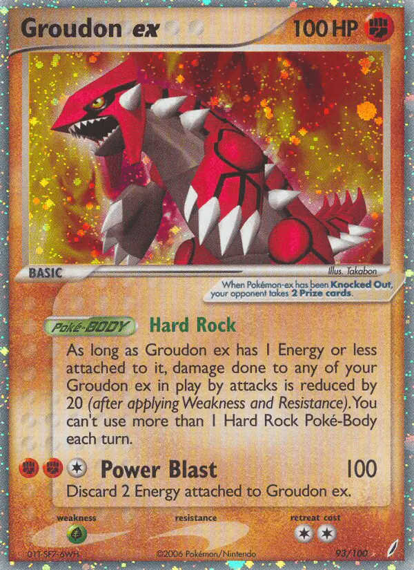 Carta Groudon ex 93/100 de Crystal Guardians