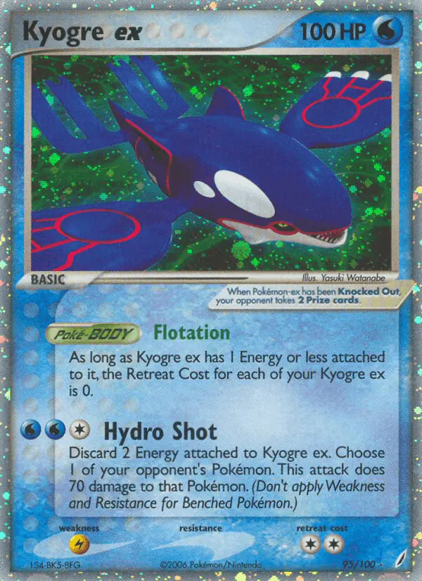 Carta Kyogre ex 95/100 de Crystal Guardians