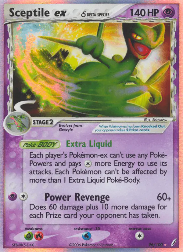 Carta Sceptile ex δ 96/100 de Crystal Guardians