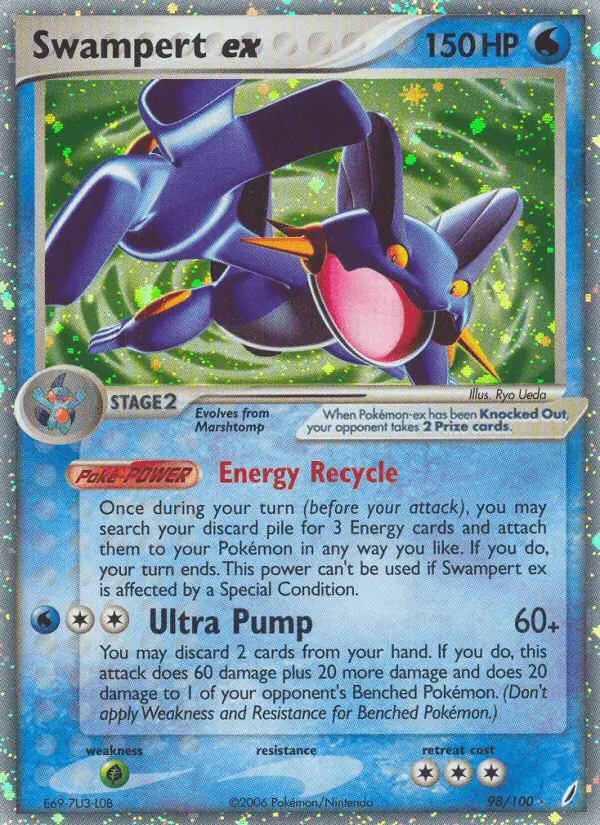 Carta Swampert ex 98/100 de Crystal Guardians