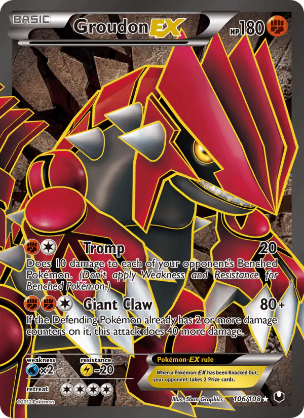 Carta Groudon-EX 106/108 de Dark Explorers