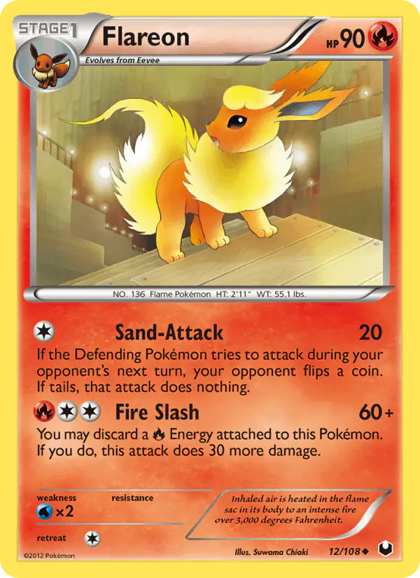 Carta Flareon 12/108 de Dark Explorers