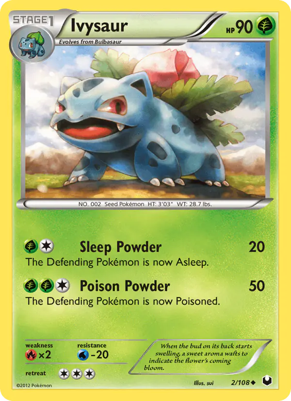 Carta Ivysaur 2/108 de Dark Explorers