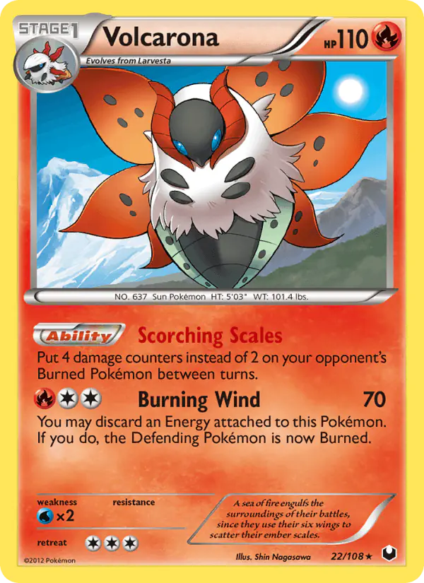 Carta Volcarona 22/108 de Dark Explorers