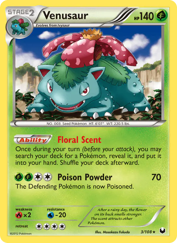 Carta Venusaur 3/108 de Dark Explorers