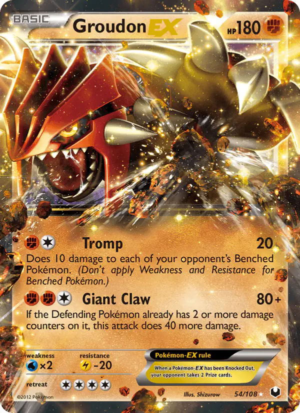 Carta Groudon-EX 54/108 de Dark Explorers