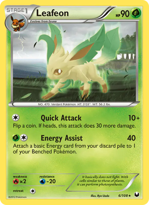Carta Leafeon 6/108 de Dark Explorers