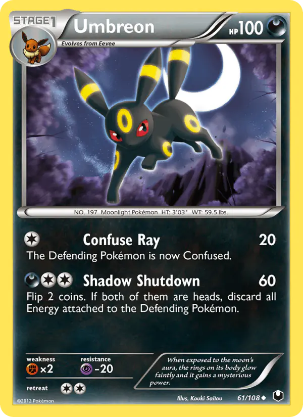 Carta Umbreon 61/108 de Dark Explorers