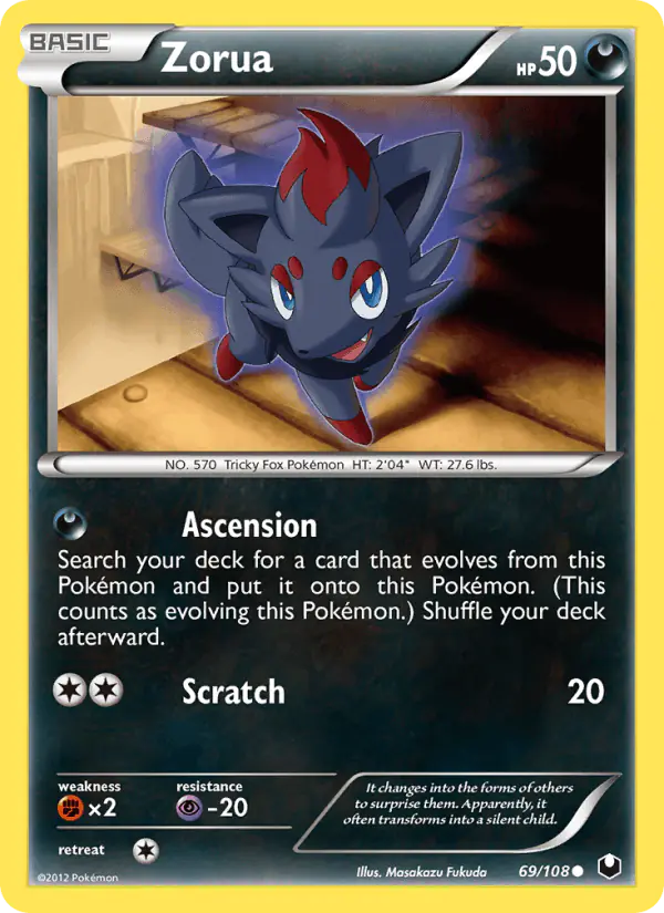 Carta Zorua 69/108 de Dark Explorers