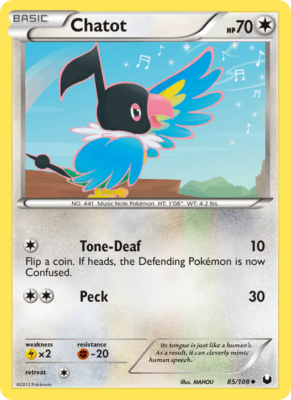 Carta Chatot 85/108 de Dark Explorers