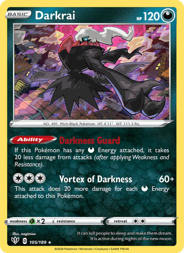 Carta Darkrai 105/189 de Darkness Ablaze