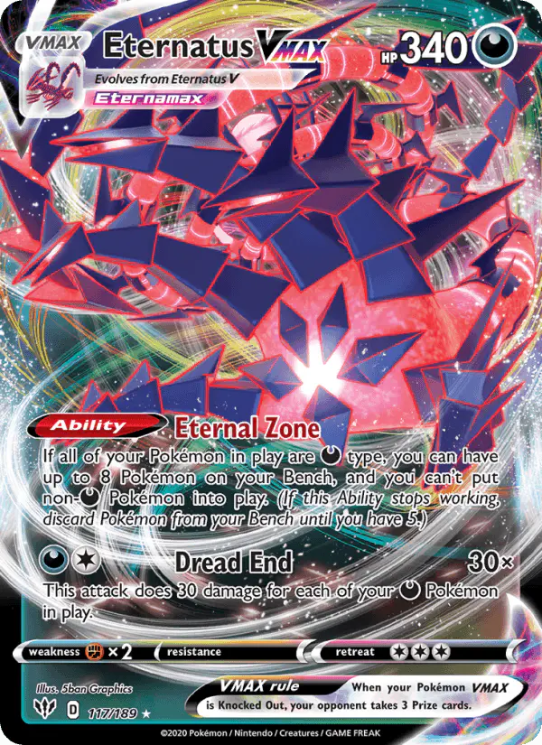 Carta Eternatus VMAX 117/189 de Darkness Ablaze