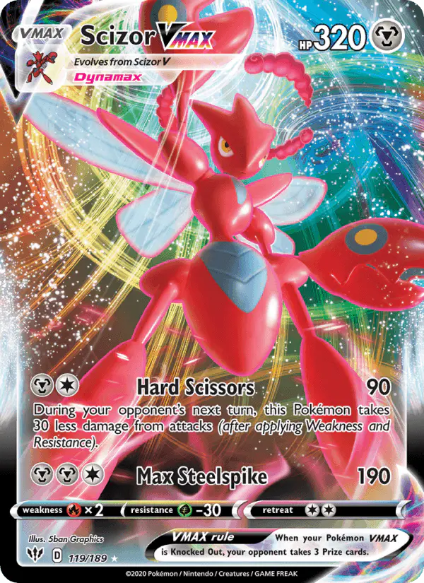 Carta Scizor VMAX 119/189 de Darkness Ablaze