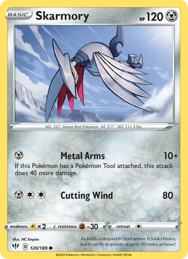 Carta Skarmory 120/189 de Darkness Ablaze