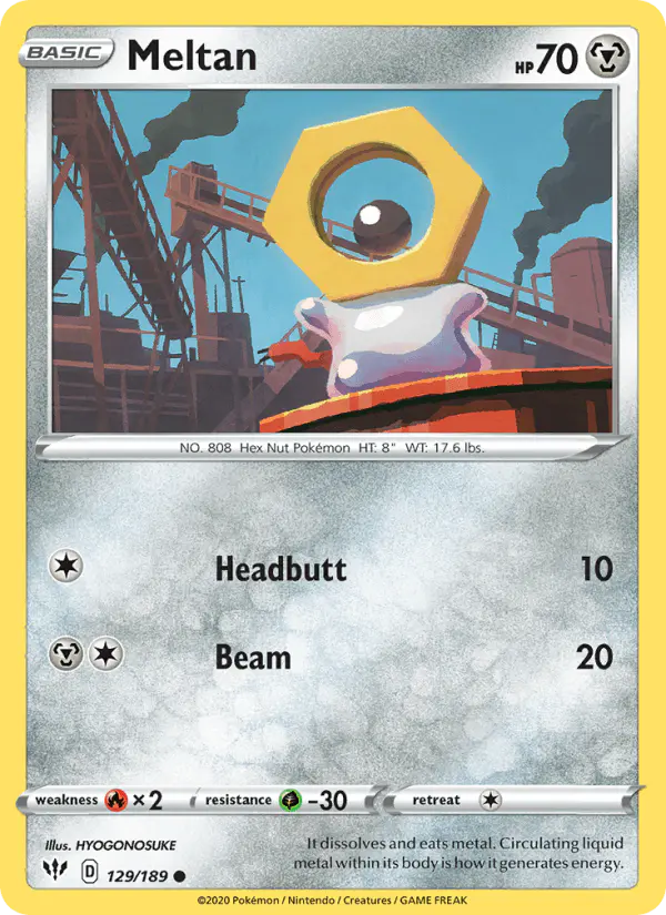Carta Meltan 129/189 de Darkness Ablaze