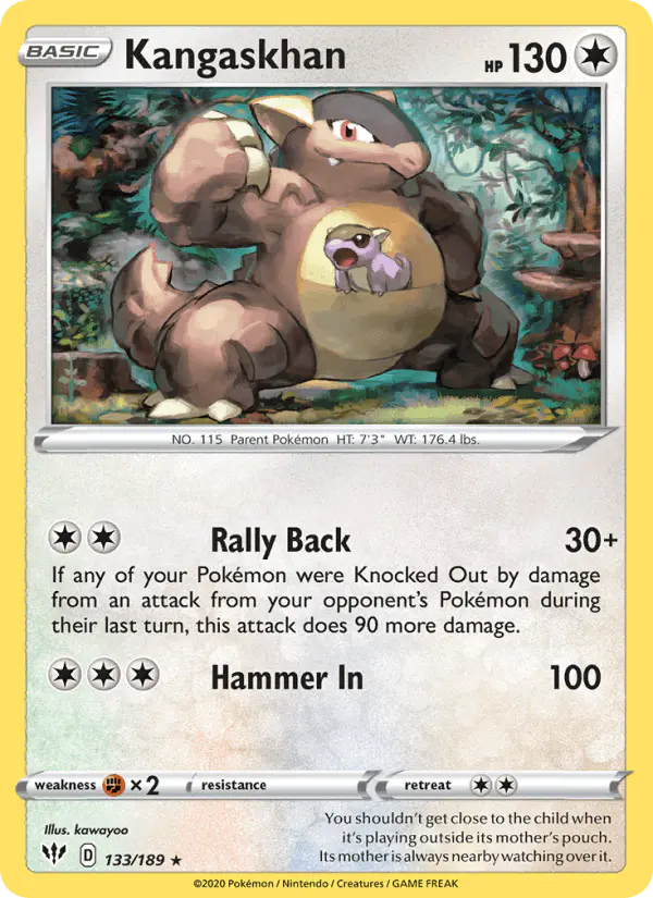 Carta Kangaskhan 133/189 de Darkness Ablaze