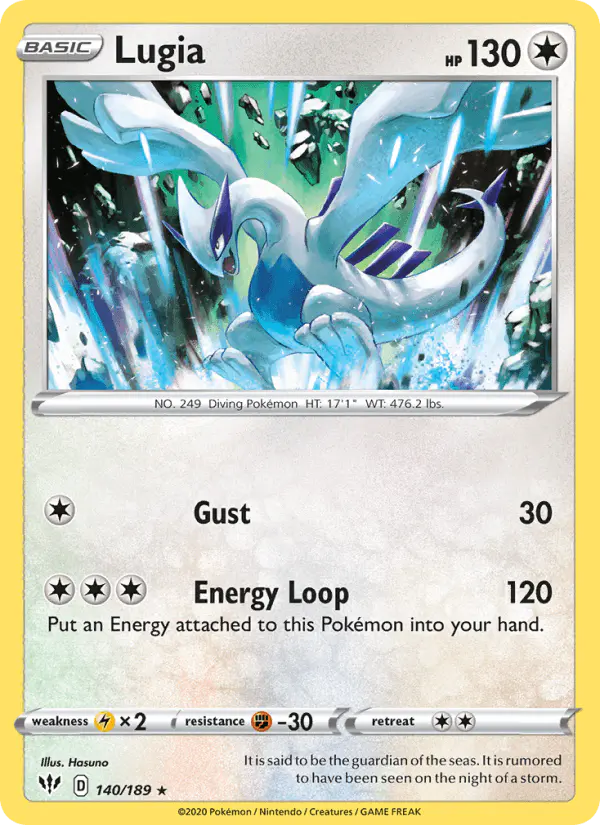Carta Lugia 140/189 de Darkness Ablaze