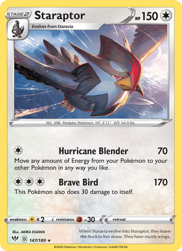 Carta Staraptor 147/189 de Darkness Ablaze