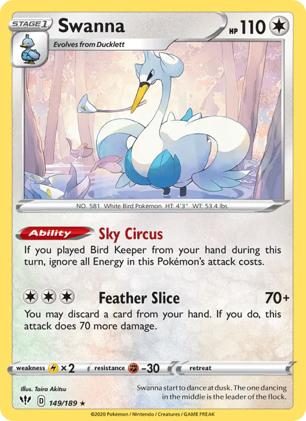 Carta Swanna 149/189 de Darkness Ablaze
