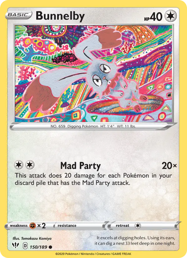 Carta Bunnelby 150/189 de Darkness Ablaze