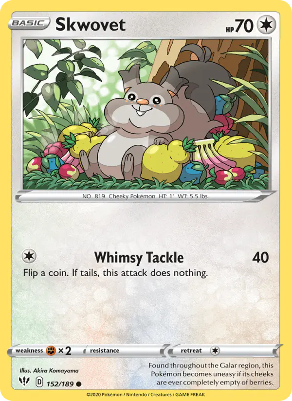 Carta Skwovet 152/189 de Darkness Ablaze