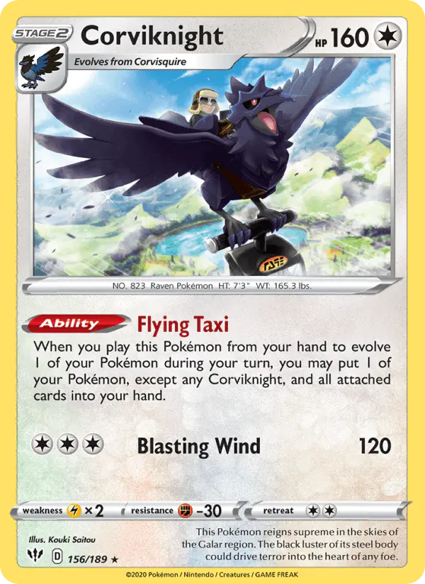 Carta Corviknight 156/189 de Darkness Ablaze