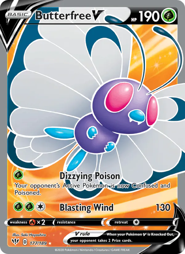 Carta Butterfree V 177/189 de Darkness Ablaze