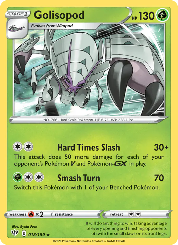 Carta Golisopod 018/189 de Darkness Ablaze