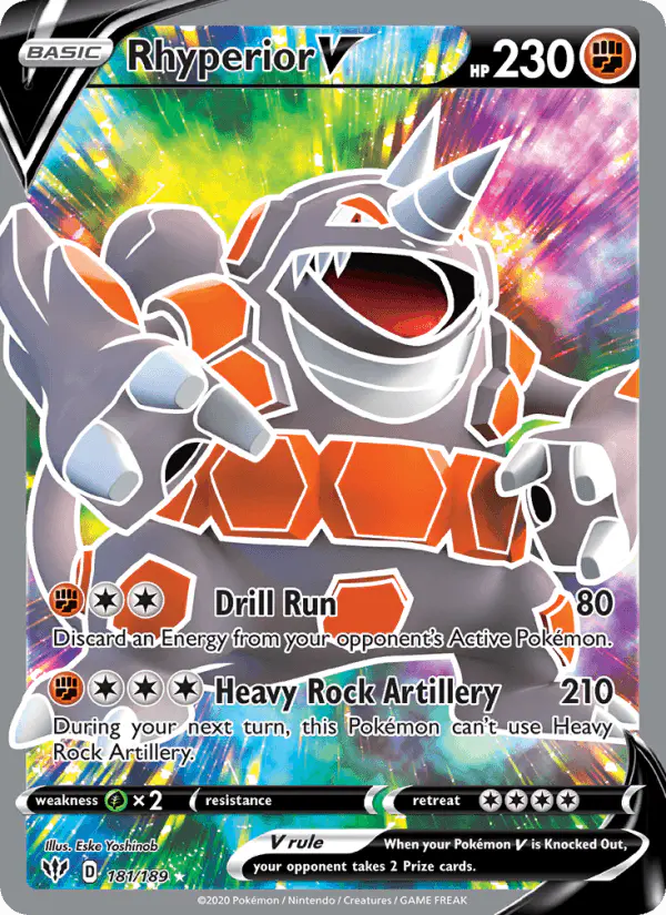 Carta Rhyperior V 181/189 de Darkness Ablaze