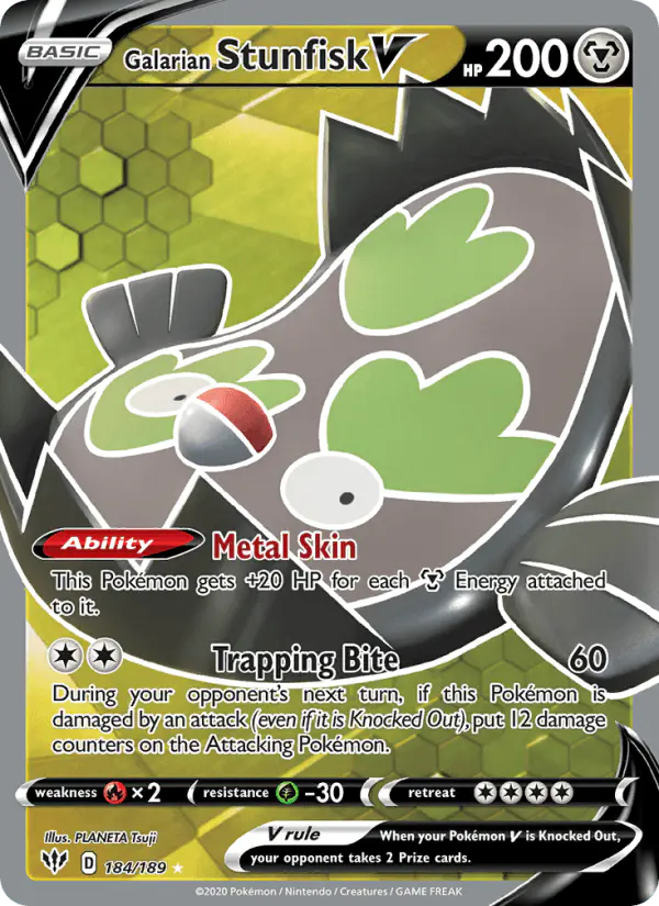 Carta Galarian Stunfisk V 184/189 de Darkness Ablaze