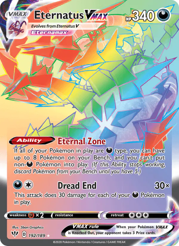 Carta Eternatus VMAX 192/189 de Darkness Ablaze