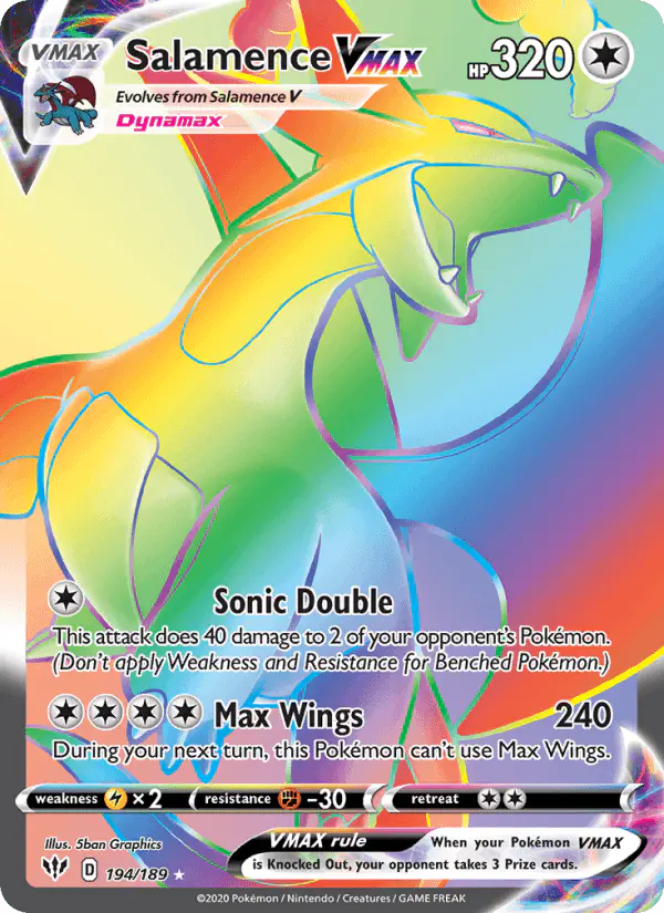Carta Salamence VMAX 194/189 de Darkness Ablaze