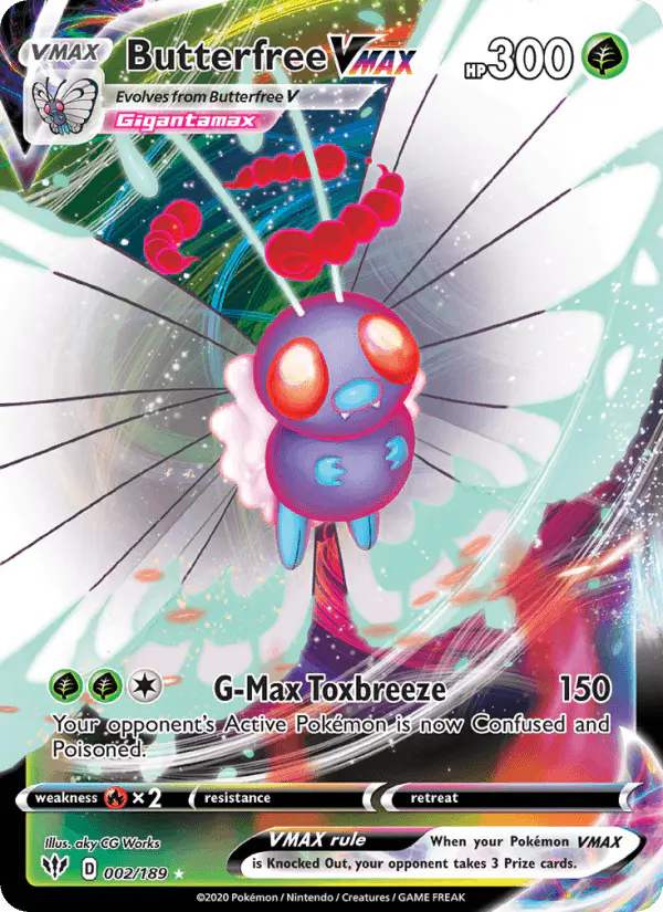 Carta Butterfree VMAX 002/189 de Darkness Ablaze