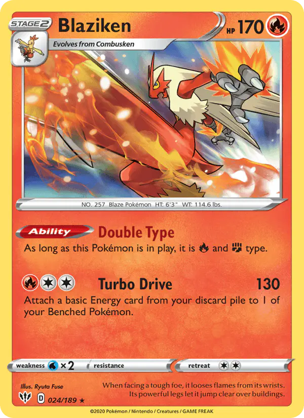 Carta Blaziken 024/189 de Darkness Ablaze