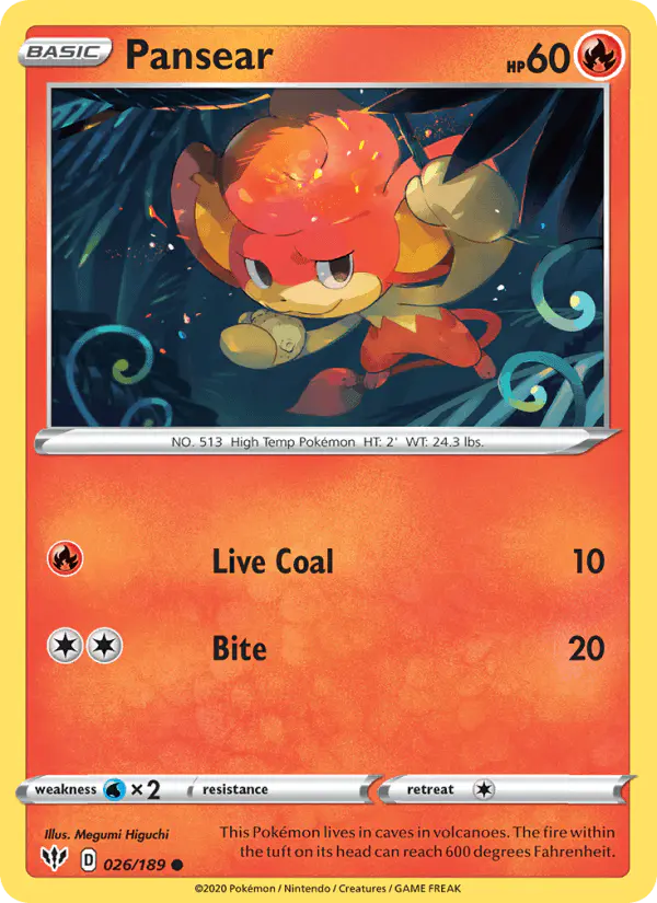 Carta Pansear 026/189 de Darkness Ablaze